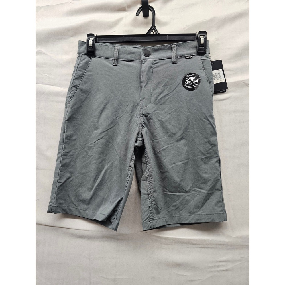 Hurley Boys Hybrid Shorts Gray Polyester Blend Casual Size 18